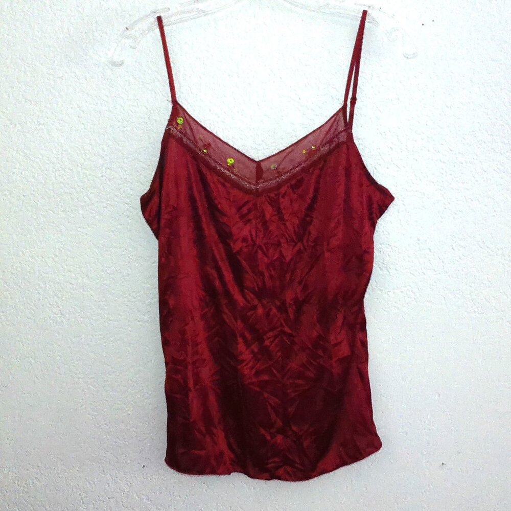 Ruby Red Camisole, With Sequin And Beads Details - image 4